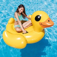 Intex Inflatable Yellow Duck Ride-On Pool Float, 58" x 58" x 32"   556483405